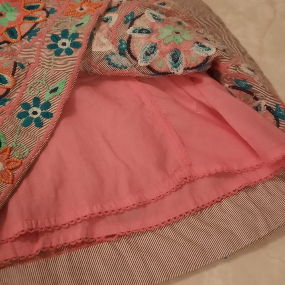 Anthropologie Floral Asymmetrical Dress - Orange and Green - Picture 10 of 16
